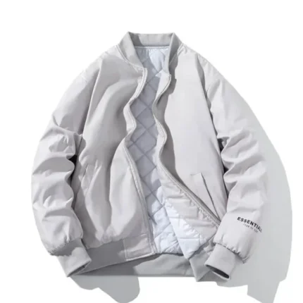 Essential Bomber Fashion Mens Puffer White Jacket