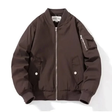 Essential Half Zip Track Brown Jacket