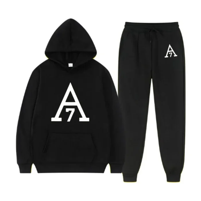 Essential A7 Logo Black Tracksuit,